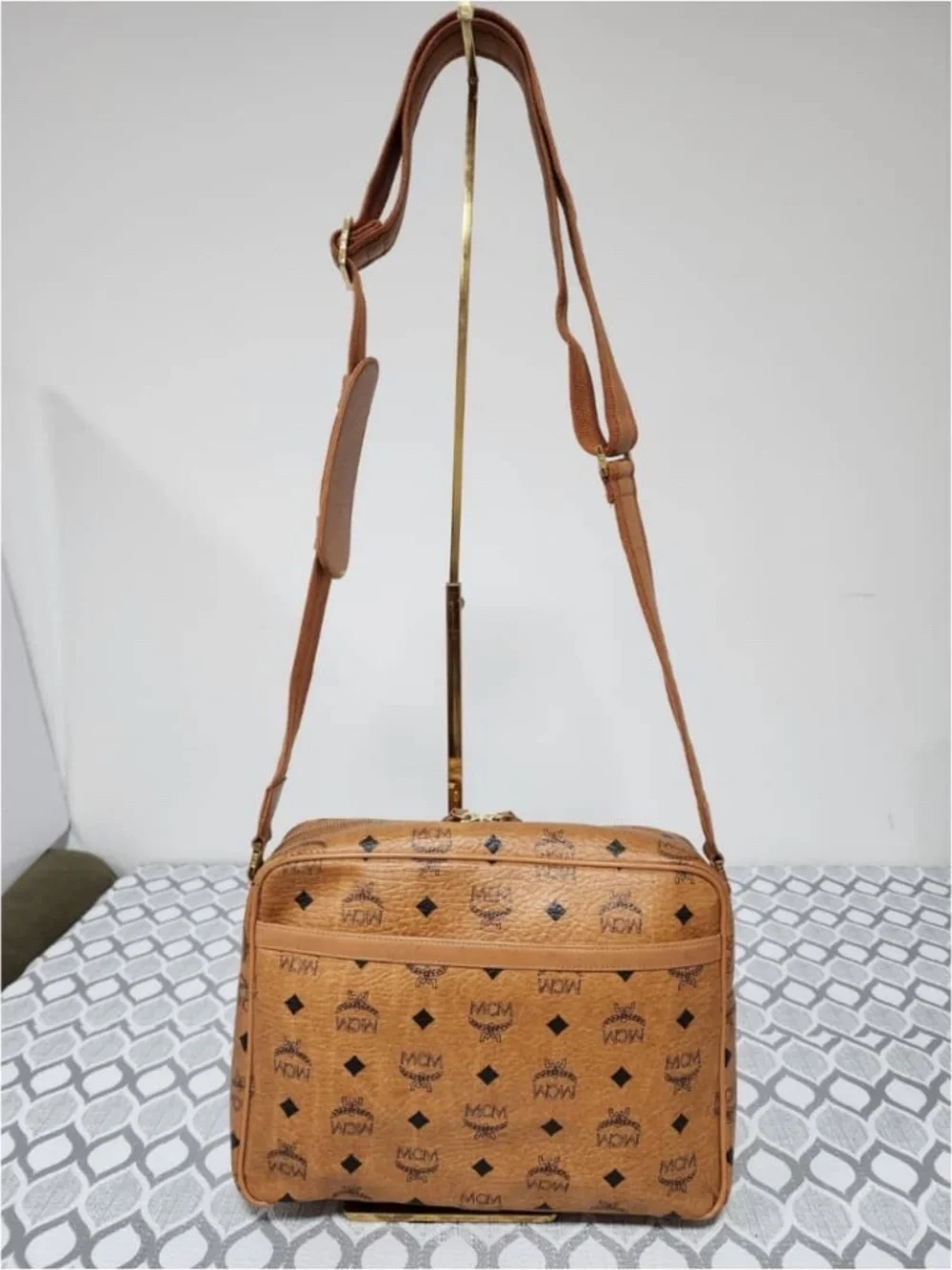 Authentic MCM Visetos Crossbody/Shoulder Bag Brown
